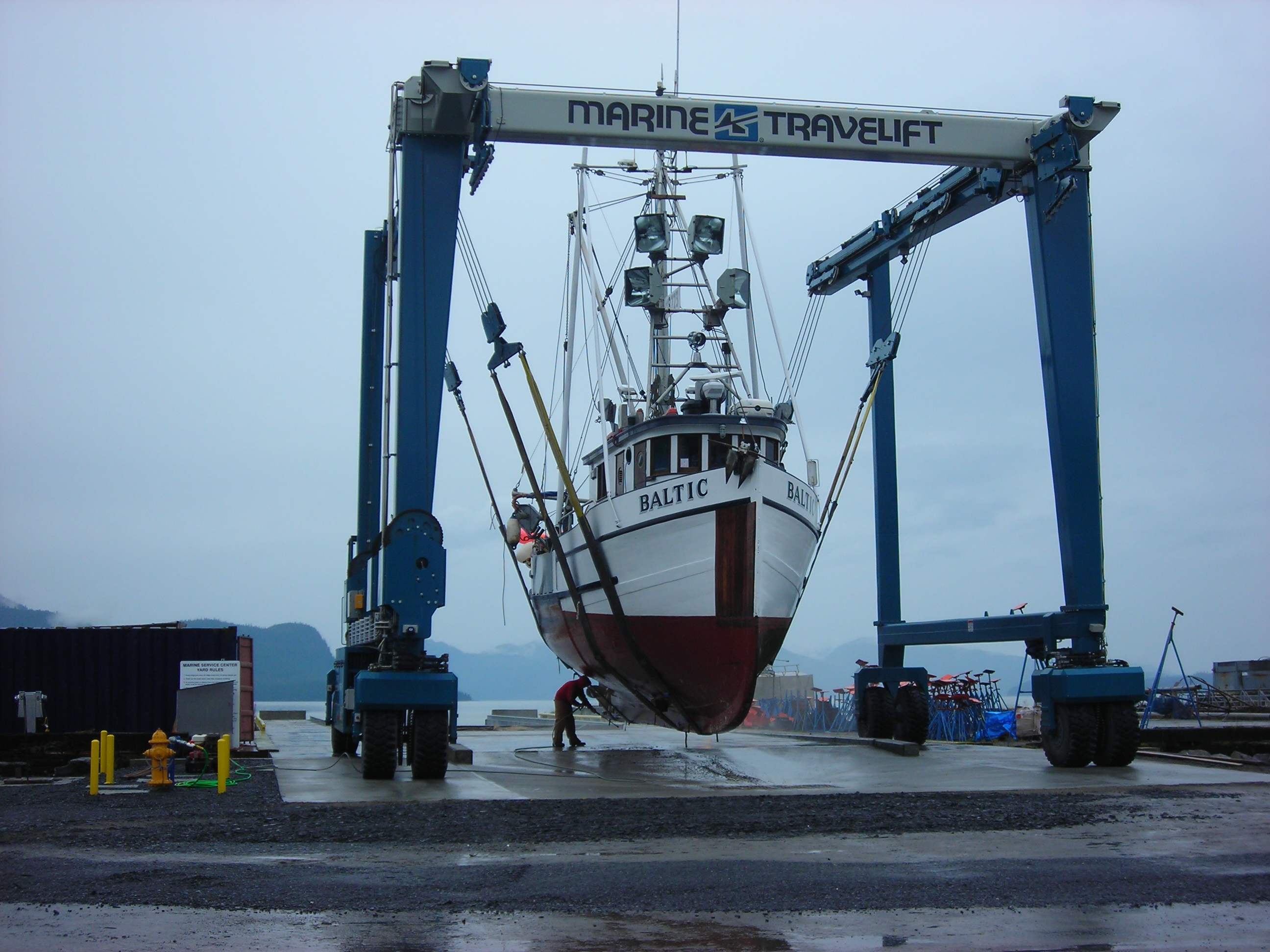 Marine Service Center boat in lift