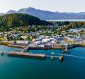 Aerial Image of downtown Wrangell. 