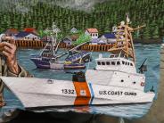 USCG Wrangell, fishing vessel and the harbor view of Wrangell