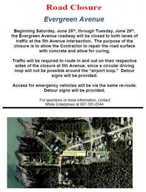 Evergreen Road Closure Flyer