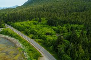 Ariel view looking northeast of the Alder Top Village property.