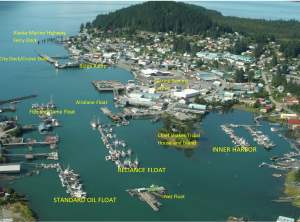 Aerial of Wrangell Harbor Basin