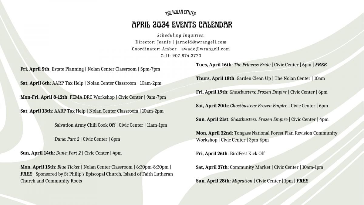 April 2024 Event Calendar 