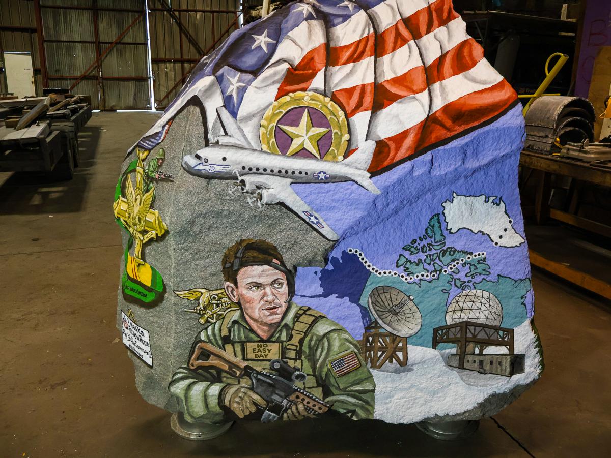 Back Side of Wrangell AK Freedom Rock Veterans Memorial