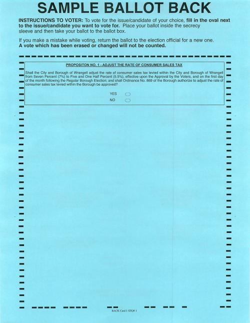 Sample Ballot October 1 2013 Regular Election Wrangell Alaska
